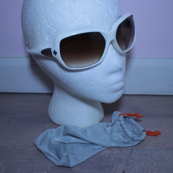 Von Zipper Dynasty White Acetate Rectangle Wrap Unisex Sunglasses